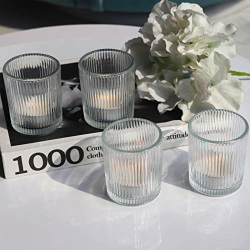 VOHO 24pcs Clear Candle Holder Wedding Centerpieces for Tables Decorations - Image 4