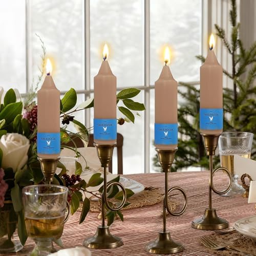 Smokeless Candlesticks Short Taper Candle,Unscented 5 Inches Brown Candle Sticks Dripless Tapered Candles for Home Décor Weddings Seasons Gifts - Image 3