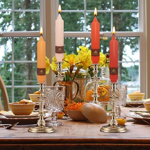 4 PCS Gradient Orange Taper Candlesticks 7 inch Unscented Tapered Candles Sticks for Home Holiday Wedding Party Decoration - Image 5