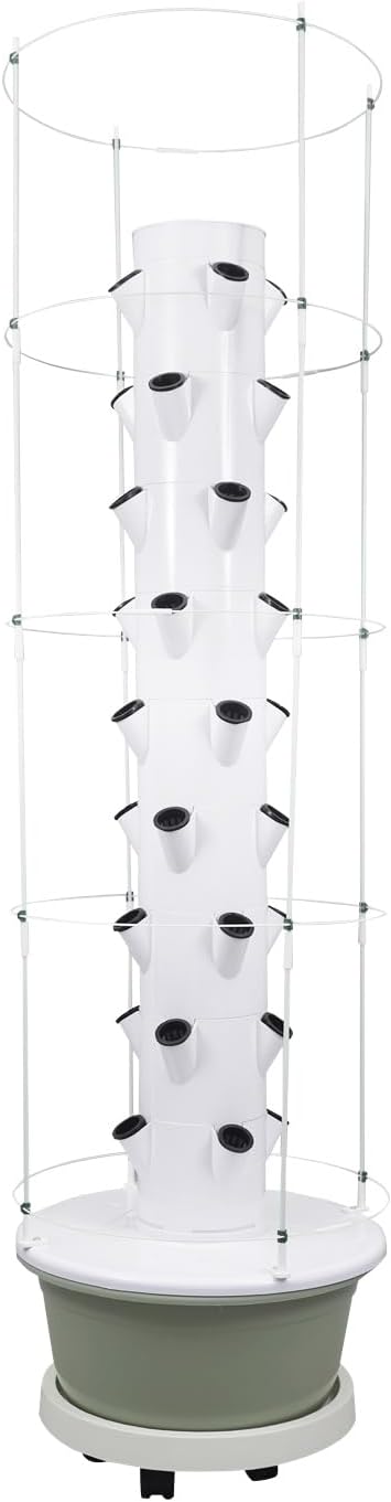 Hydroponics Growing System, 36 Pods Large Vertical Hydroponic Growing Tower with with Climbing Trellis, 9-Tier Indoor Gardening System for Herb Vegetable Fruit (Light Green, 36 Pods)