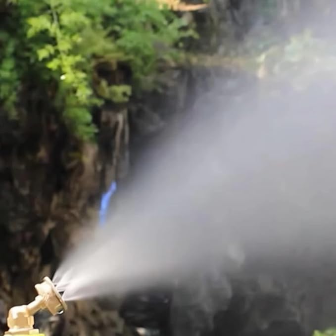 Misting Nozzle,Heavy Duty Garden Hose Mister Nozzle, Adjustable Water Spray Pattern From Powerful Jet To Mist,Ideal For Misting Delicate Plants (8-Hole, 2)