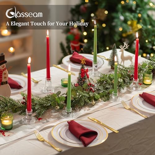 Glasseam Taper Candle Holders Bulk, 12Pcs Glass Candlestick for Centerpiece - Image 4