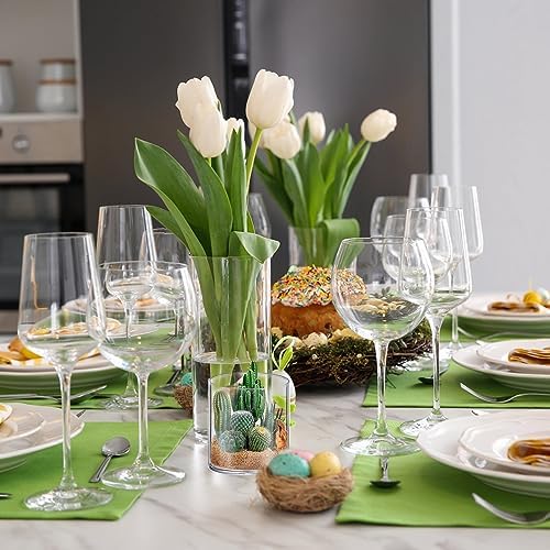 12 Pack Glass Cylinder Vases 4,6,8,10 Inch Tall Clear Flower Vase Hurricane Floating Candle Holder for Table Centerpiece Wedding Home Decor. - Image 5