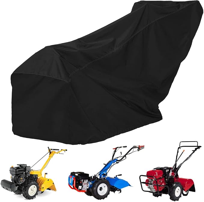 Tiller Cover, Rototiller Cover, 420D Oxford Fabric UV, Waterproof, Dustproof, Universal rototiller Cover with Black Protective Bag