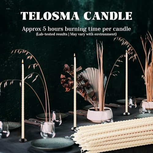 1/2 Inch Skinny Spiral Beeswax Taper Candles - 15 inch Tall Thin, 16-Pack - Image 6