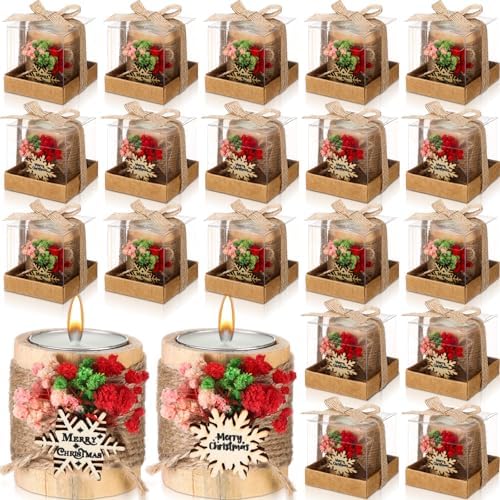 Mtlee 20 Sets Baptism Candle Favors for Guests, Multicolor, Snowflake by MTLEE