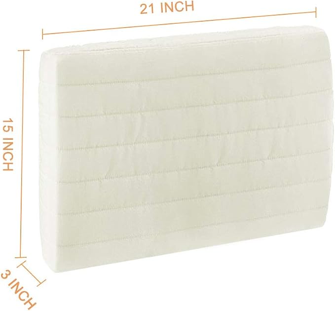 COSFLY Indoor Air Conditioner Cover, Window AC Cover, 21”L x 15”H x 3”D | For Inside, Double Insulation, All-Weather Draft Protection, Elastic Drawstring, Beige