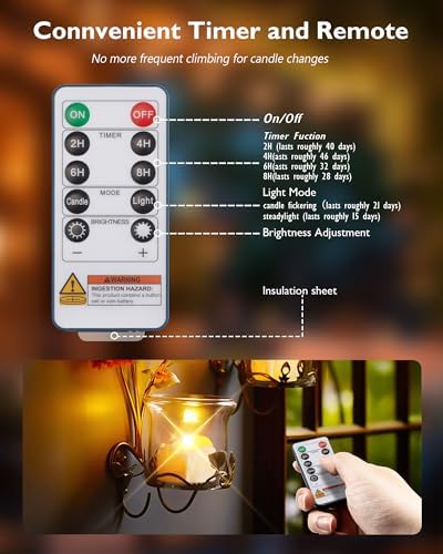 Homemory 12-Pack Remote Flameless LED Battery Tea Light Candles, 400+Hrs - Image 2