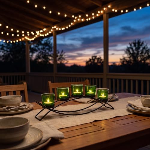 Seraphic Candle Holders for Table Centerpieces, Dining Room Decor, Green - Image 3