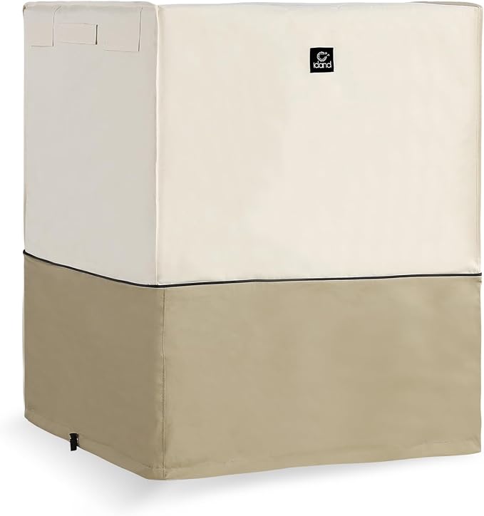 Air Conditioner Cover for Outside Units with Upgraded Waterproof Fabric, Durable 600D AC Cover for Outdoor Air Conditioner Protection, Fits up to 26W x 26D x 32H Inch Beige