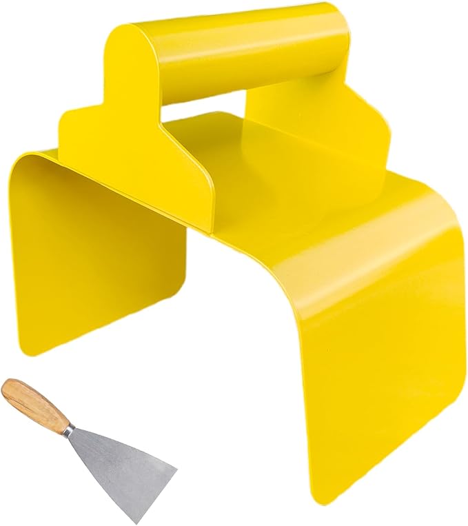 Concrete Curb Trowel, Garden Edging Curb Trowel Concrete Tool, Concrete Curb Trowel Edger, Landscape Curb Trowel with Putty Knife (Bevel Edge)