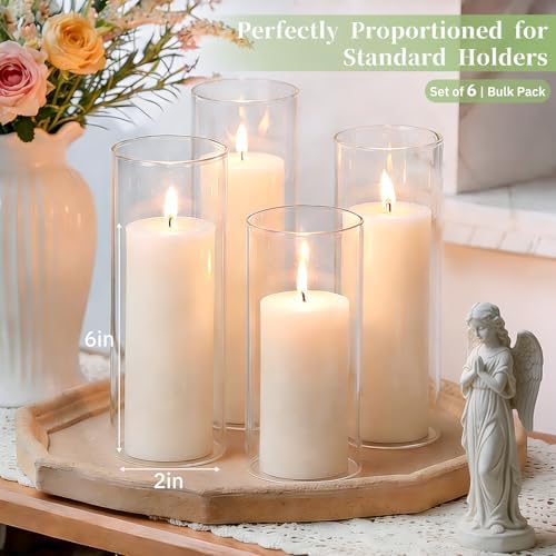 White Unscented Soy Pillar Candles,Non-Toxic 2x6 Inch Candle,50 H,6 Pack - Image 3