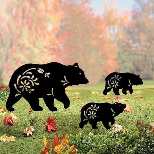 Outdoor Bear Garden Decor,Christmas Decorations Outdoor Metal Yard Stakes by HokfirmHomeDecorGarden