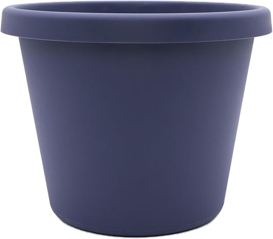 The HC Companies Prima Round Plastic Plant Pot w/Rolled Rim - Lightweight & UV Resistant Flower Pot for Herbs & More - Outdoor & Indoor Plant Pots w/Drainage (14 inch, Twilight Blue, Pack of 1)