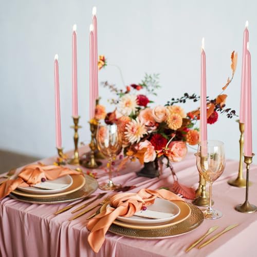 MTLEE 16 Pcs 10 Inch Taper Candle Sticks Smokeless Unscented, Morandi Pink - Image 5