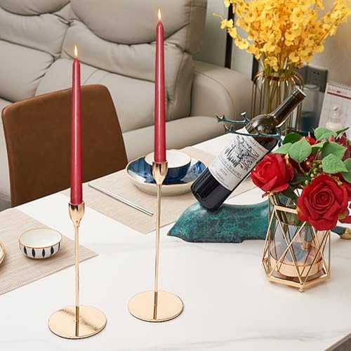 OSHINE 10 Inch Red Taper Candles - 24 Pack Long Taper Candle Dripless Unscented Smokeless & Emergency 7-8 Hours Long Burning Tall Candlesticks Ideal for Dinner Parties, Valentine, Weddings, Kwanzaa - Image 5
