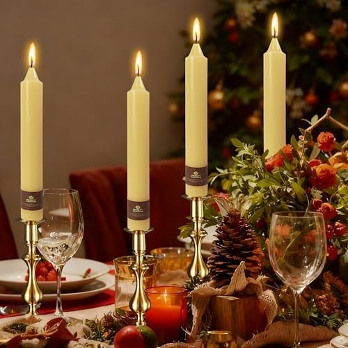 Beeswax Taper Candles 9 inch - 4 Pack Fat Candle Taper Candles Dripless, Smokeless, Unscented Tall Candlesticks - Perfect for Home Decor, Weddings, and Special Occasions - Image 6