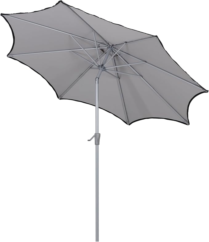 Tempera Patio Umbrellas Arc Edge Outdoor Table Market Umbrellas with Crank & Pust Button Tilt|Auto-Tilt, 8 Steel Ribs, High Color-Fastness Canopy