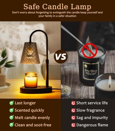 Candle Warmer Lamp with Timer - Electric Candles Wax Warmers Glass Lamps - Image 2