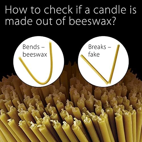 Danilovo Pure Beeswax Candles - Honey-Scented, Decorative Thin Taper Candles - Ideal for Birthday Decoration or Church Prayers - Drip Free, Tall & Smokeless Pack of 200 pcs, 7.3 x 0.24 inch - Image 5