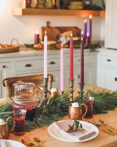 Red Taper Candles Driples Candlesticks Tapered Candles Ideal as Dinner Candle Smokeless and Unscented Long Burning 10.5 inch，Set of 12 - Image 3