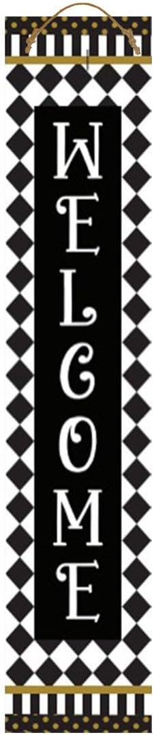 Briarwood Lane Everyday Double Sided Reversible Pine Porch Leaner 47x9.5 Checkerboard Porch Leaner
