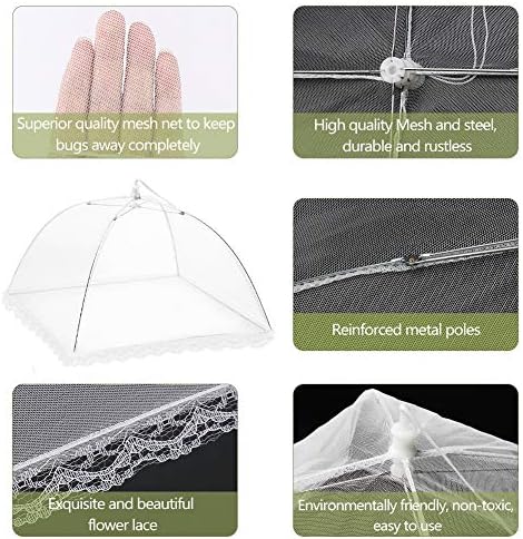 Onarway 3 Pack Food Covers 12 Inch Pop-Up Encrypted Mesh Plate Serving Tent - Image 4