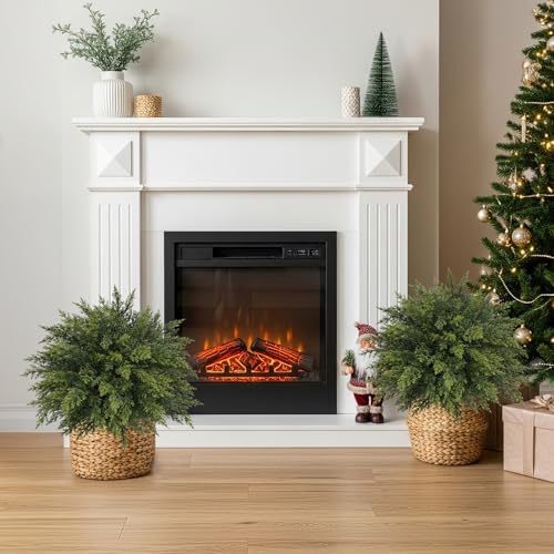 2 Pack 20.86" Artificial Cedar Topiary Trees with Ground Spike for Xmas - Image 4