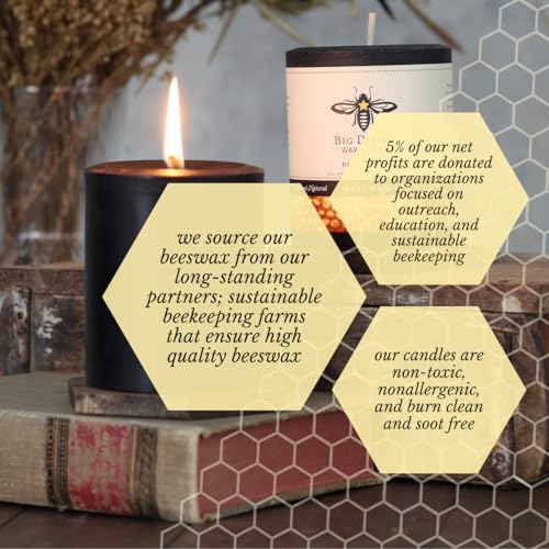 Big Dipper Wax Works 100% Beeswax Pillar Candle, 3 x 3.5 in, Black - Image 5