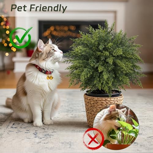 4 Pack Christmas Artificial Cedar Trees with Ground Spikes for Outdoors - Image 6