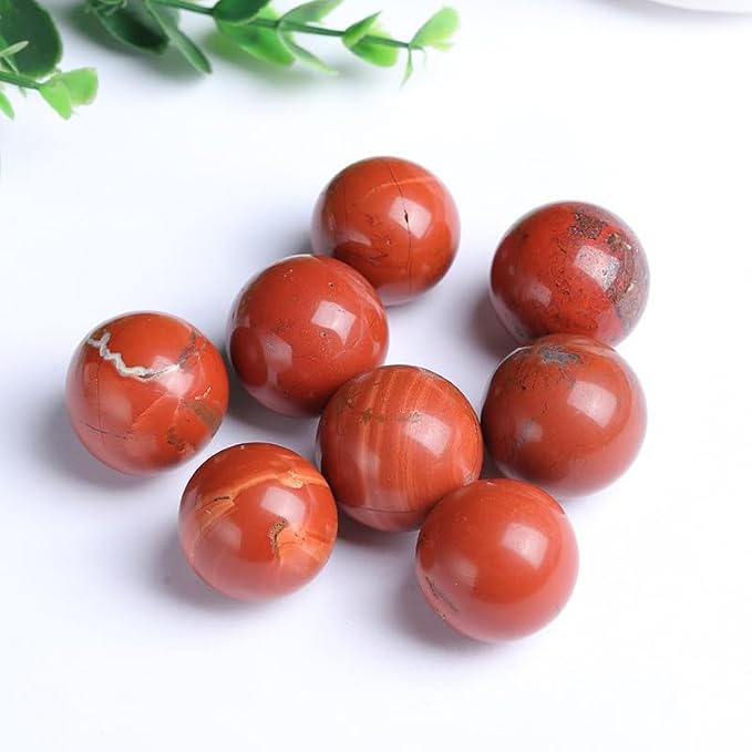 1.6-2 inch Red Jasper Crystal Ball with Stand Hand Polished Stone Sphere | Hand Polished Quartz Stone Sphere, Reiki Healing Mineral, Energy Balancing Degaussing, Home Office Desktop Ornament