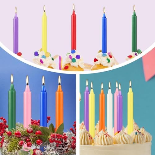 Howemon 40 Pack Assorted Color Spell Chime Candles, 4 Inch Mini Taper Candles for for Home Decor Kitchen Decor Wedding Decoration-10 Colours - Image 5
