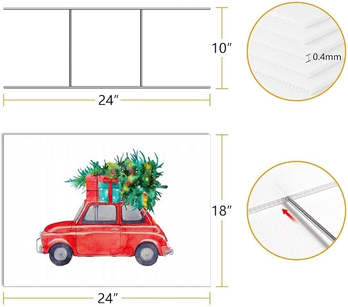 2 Pack Blank Yard Signs with Stakes 24 X 18inch, IKAYAS 18 x 24" Large Size White Garden Yard Signs Yard Sale Signs Corrugated Plastic Signs for Party Decorations, Garage Sale, Guidepost, Open House