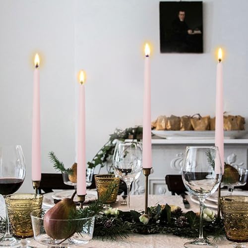 Candlesticks Long Taper Candle,Rose Scented 10 Inches Light Pink Candle Sticks Smokeless Tapered Candles for Home Décor Holiday Gifts - Image 4