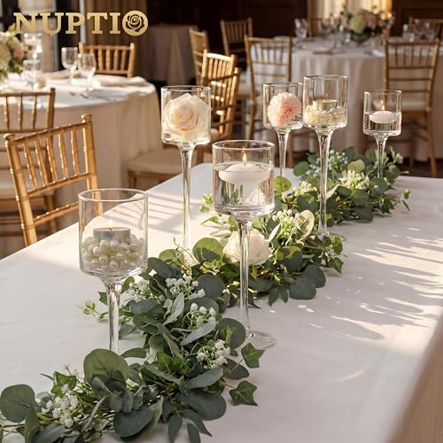 NUPTIO Glass Candle Holders, Set of 30 Stemmed Holders for Floating Candles - Image 2