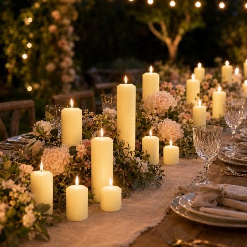 Pillar Candles Ivory Bulk 2x3 2x6 2x8inch Unscented Tall Candle 3Set - Image 4