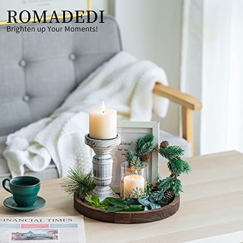 Romadedi Rustic Wood Decorative Candle Tray, 11 in - Image 4