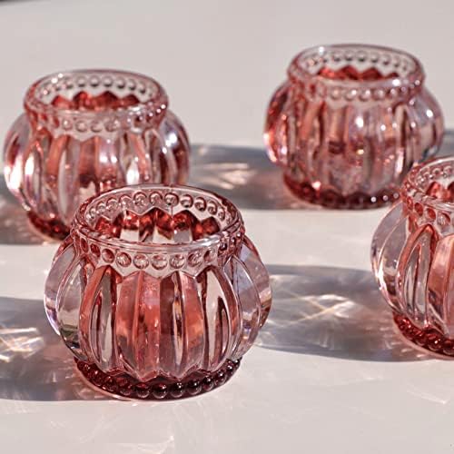 Woho 6pcs Rose Gold Tealight Candle Holder, Tea Light Holder for Valentines - Image 2