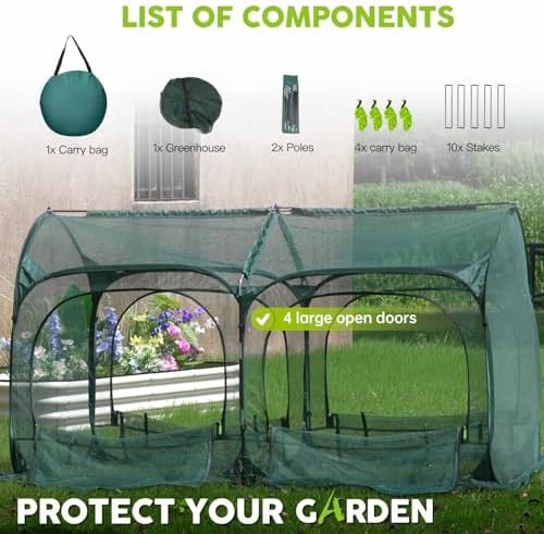 Poray Large 5.3x2.6FT Plant Netting Cover, Pop up Tunnel Crop Cage Gardening Net,Pest Guard Cover for Vegetables &Fruits,Durable Gardening Net for Plant and Animal - Image 4