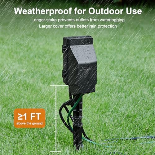 Outdoor Power Stake Waterproof, 7-Day Programmable Digital Timer - Image 5
