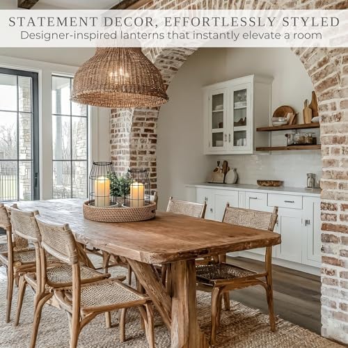 Rustic Farmhouse Lantern Decor Set of 2 - Stylish Decorative Lanterns - Image 6