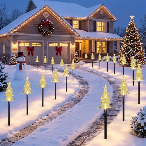 Christmas Solar Pathway Lights Outdoor Decorations, 20 PCS by TOWPONICS