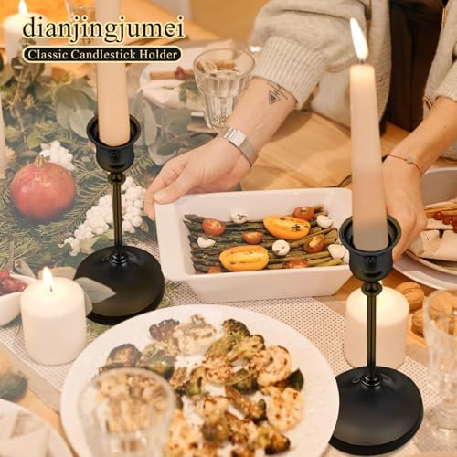 Black Candlestick Holders Taper Metal Candle Sticks Holder for Dining Table, Vintage Candelabra Tall Candle Stand for Tapered Candles, Decorative Centerpiece for Wedding Christmas Party Anniversary - Image 5