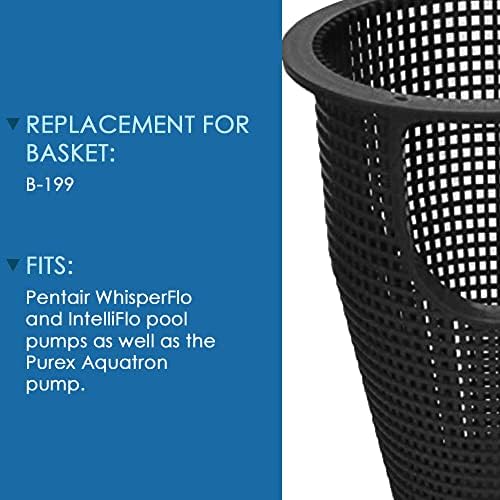 Puri Tech Pool Pump Basket B-199 Replacement for Pentair Pool Pump Basket for WhisperFlo and IntelliFlo
