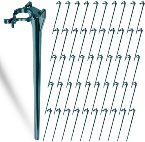 12 Inch Christmas Light Stakes Outdoor Lights Stake 50 Pack Universal Yard Lawn Stake for C6 C7 C9 Christmas Pathway Lights Holiday Light Stakes for Christmas Decorations Outdoor Garden Patio(Green) by Grandisk
