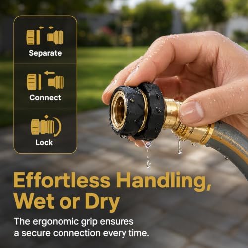 3/4 Inch Garden Hose Quick Connector Fittings-Universal Water Hose Adapter - Image 2
