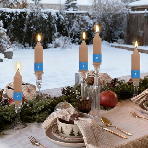 Smokeless Candlesticks Short Taper Candle,Unscented 5 Inches Brown Candle Sticks Dripless Tapered Candles for Home Décor Weddings Seasons Gifts - Image 2