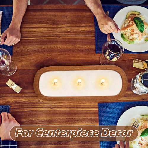 FoldTier 4 Pcs Wooden Dough Bowl Bulk, Brown, 16' X 6'' X 2'', Classic - Image 4