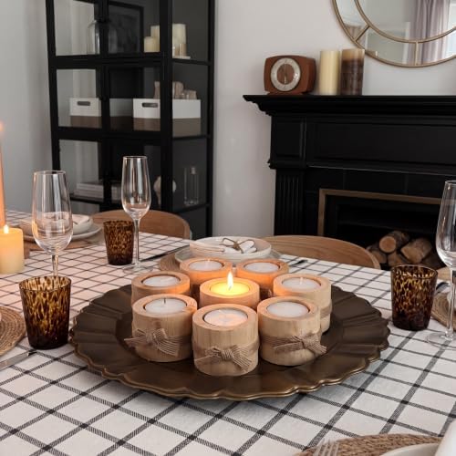 Ctosree Wooden Tealight Candle Holder Wedding Party Favor for Guest, 50 Pcs - Image 5