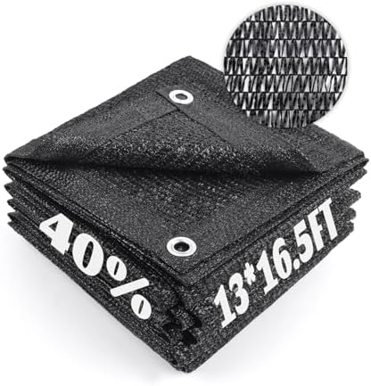 Sun Shade Cloth with Grommets for Garden, 40% 13x16.5ft, Black by CoolArea